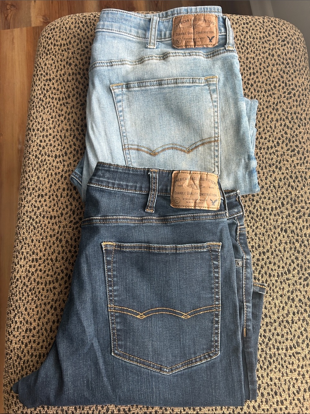 American Eagle Outfitters Men’s Jeans - Light Wash and Dark Blue